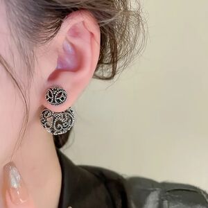 Oxydized Sterling Silver Filigree Ball Earrings